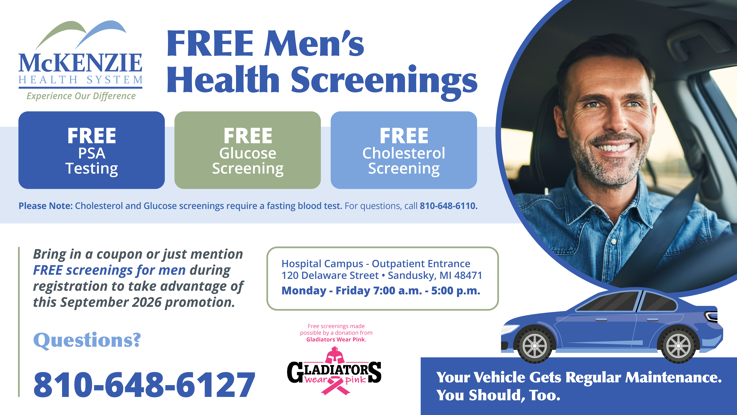Men's Health Screenings in September