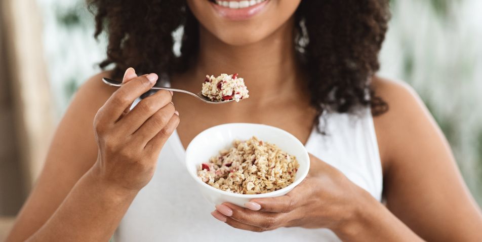 Woman eating Cereal