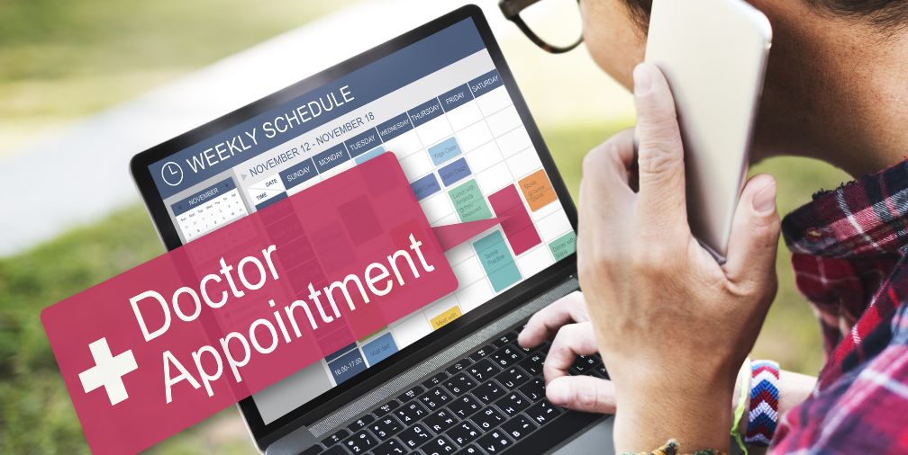 Calendar reminder on computer for doctor appointment