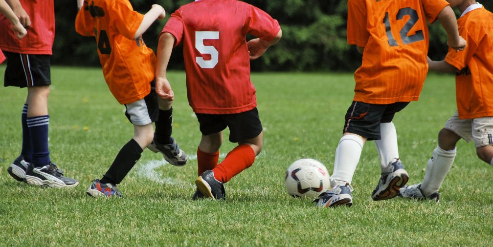 Kids playing soccer 