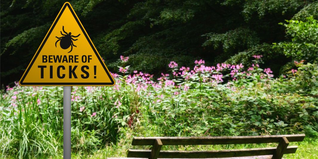 beware of ticks sign