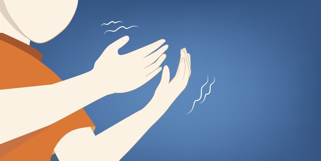 Cartoon Graphic of Shaky Hands