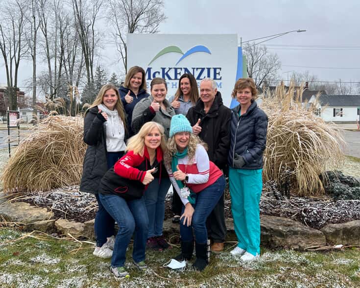 Photo: McKenzie Outreach Team Members (l to r) front – Gloria Jerome, Nina Barnett; back – Julia Flanagan, Kristine N. Hoskins, Emily Quandt, Rebecca Stoliker, Jay Smith, Melanie Smith.