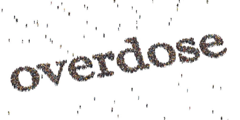 Overdose wrote out by people standing 