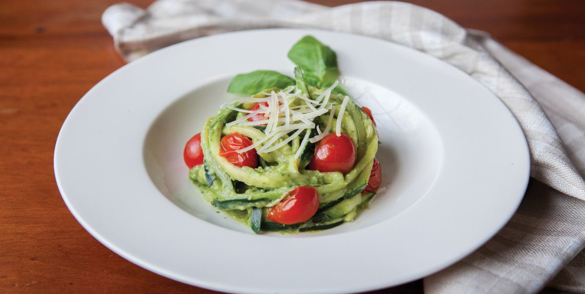 Zucchini Noodles with Creamy Avocado Pesto